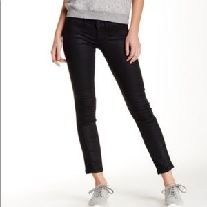 DL1961 River Low Rise coated Moto skinny jeans 25